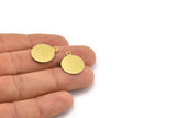 Brass Round Charm, 25 Raw Brass Tags (16mm) Brs 89 A0221