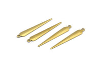 Brass Spike Charms, 100 Raw Brass Spike Charms (32x5mm) Brs 286 A0268