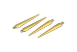 Brass Spike Charms, 100 Raw Brass Spike Charms (32x5mm) Brs 286 A0268