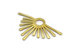 Brass Sun Pendant, 2 Raw Brass Hammered Sunny Pendants (51x31x1.8mm) BS 1940