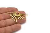 Brass Sun Pendant, 2 Raw Brass Hammered Sunny Pendants (51x31x1.8mm) BS 1940