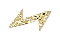 Gold Triangle Charm, 2 Gold Plated Brass Triangle Charms With 2 Loops, Pendants, Findings (49x39x0.60mm) D0788
