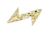 Gold Triangle Charm, 2 Gold Plated Brass Triangle Charms With 2 Loops, Pendants, Findings (49x39x0.60mm) D0788