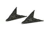 Siyah Üçgen Charm, 2 Halkalı 4 Oksitlenmiş Siyah Pirinç Üçgen Charm, Kolye Uçları, Bulgular (49x39x0,60 mm) D0788