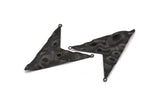 Siyah Üçgen Charm, 2 Halkalı 4 Oksitlenmiş Siyah Pirinç Üçgen Charm, Kolye Uçları, Bulgular (49x39x0,60 mm) D0788
