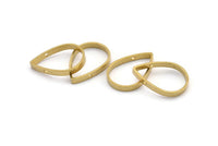 Brass Drop Connector, 12 Raw Brass Drop Connectors with 2 holes (25x17x3mm) BS 2321