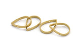 Brass Drop Connector, 12 Raw Brass Drop Connectors with 2 holes (25x17x3mm) BS 2321