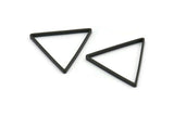 Black Triangle Charm, 24 Oxidized Brass Black Triangle Charms (29x0.80x2mm) Bs 1195 S218