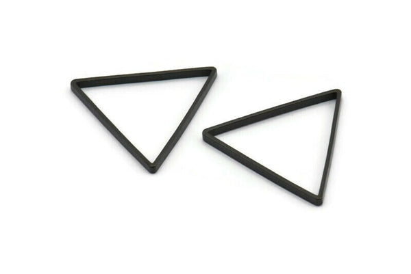 Black Triangle Charm, 24 Oxidized Brass Black Triangle Charms (29x0.80x2mm) Bs 1195 S218