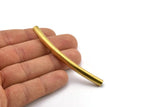Brass Noodle Tubes - 12 Raw Brass Curved Tube Findings (6x80mm) Brc256
