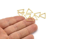 Gold Triangle Charm, 50 Gold Plated Brass Open Triangle Ring Charms (15x0.90mm) Bs 1024 Q0627
