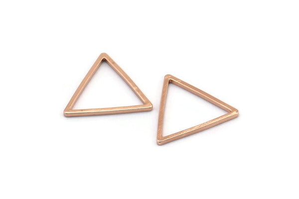 Gül Altın Üçgen Charm, 50 Gül Altın Kaplama Pirinç Açık Üçgen Yüzük Charm (15x0,90 mm) Bs 1024 Q0627