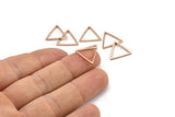 Gül Altın Üçgen Charm, 50 Gül Altın Kaplama Pirinç Açık Üçgen Yüzük Charm (15x0,90 mm) Bs 1024 Q0627