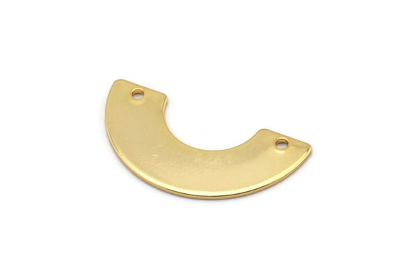 Altın Geometrik Kolye, 2 Delikli 4 Altın Kaplama Pirinç Yarım Daire, Geometrik Kolye, Bulgular (30x15x8x0,8 mm) BS 1978 Q0642