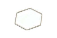 Altıgen Yüzük Tılsımı, 6 Gümüş Tonlu Altıgen Şekilli Yüzük Tılsımı (40x1x1,10 mm) E300 H0790