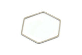 Altıgen Yüzük Tılsımı, 6 Gümüş Tonlu Altıgen Şekilli Yüzük Tılsımı (40x1x1,10 mm) E300 H0790