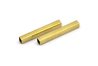 12 Raw Brass Square Tubes  (5x40mm) Bs1605