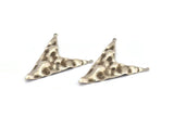 Silver Triangle Charm, 4 Antique Silver Plated Brass Triangle Charms With 2 Loops, Pendants, Findings (49x39x0.60mm) D0788 H0827