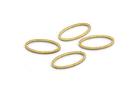 Pirinç Oval Charm, 50 Ham Pirinç Oval Şekilli Halka, Bağlantı Elemanları (8x16x0,80 mm) BS 2336