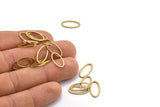 Pirinç Oval Charm, 50 Ham Pirinç Oval Şekilli Halka, Bağlantı Elemanları (8x16x0,80 mm) BS 2336