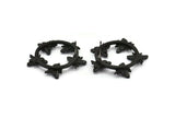 Black Bee Earring, 2 Oxidized Black Brass Bee Stud Earrings (29x4mm) N1752