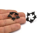 Black Bee Earring, 2 Oxidized Black Brass Bee Stud Earrings (29x4mm) N1752