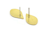 Brass Drop Earring, 8 Raw Brass Drop Stud Earrings (20x12x1mm) A1702 A2004