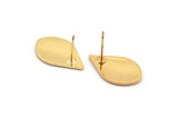 Gold Drop Earring, 4 Gold Plated Brass Drop Stud Earrings (20x12x1mm) A1702 A2004