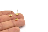 Brass Triangle Earring, 12 Raw Brass Triangle Stud Earrings (6x1.5mm) A1343 A1810