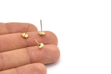 Gold Hexagon Earring, 8 Gold Plated Brass Hexagon Stud Earrings (5x1.5mm) D1430 A1379
