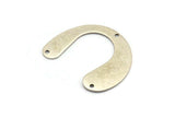 Silver Geometric Charm, 6 Antique Silver Plated Brass U Shaped Pendants With 3 Holes, Charms, Findings (24x30x0.60mm) D936