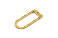D Shape Rings, 6 Raw Brass Hammered D Shape Connectors With 1 Hole, Rings  (29x13x1.3mm) BS 1873
