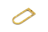 D Shape Rings, 6 Raw Brass Hammered D Shape Connectors With 1 Hole, Rings  (29x13x1.3mm) BS 1873