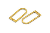 D Shape Rings, 6 Raw Brass Hammered D Shape Connectors With 1 Hole, Rings  (29x13x1.3mm) BS 1873
