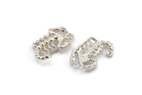 Silver Scorpion Pendant, 2 925 Silver Scorpion Charms, Jewelry Supplies, Findings (17x10mm) N0331