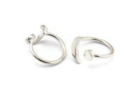 Universe Cosmos Ring, 925 Silver Moon And Planet Rings - Round Cabochon Size: 6mm N0127