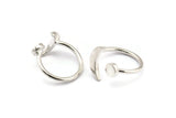Universe Cosmos Ring, 925 Silver Moon And Planet Rings - Round Cabochon Size: 6mm N0127