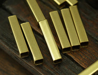 Brass Square Tube, 150 Raw Brass Tube Square Shape (20x4mm)  Brs 1402