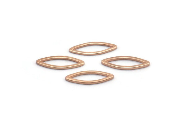 Gül Altın Markiz Yüzük, 25 Gül Altın Kaplama Pirinç Markiz Yüzük, Bağlantı Parçası, Tılsımlar (5x15x0,80 mm) D0038 Q0612