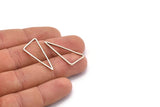 Antique Silver Triangle Ring, 12 Antique Silver Plated Open Triangles, Charms, Findings (30x33x15mm) BS 1146