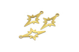 Tribal Brass Charm, 100 Raw Brass Tribal Diamond Charms, Findings With 1 Loop (21x12x0.40mm) E376