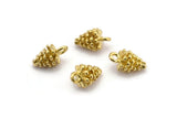 Brass Pine Cone Charm, 6 Raw Brass Pine Cone Charms (7x12mm) BS 1804