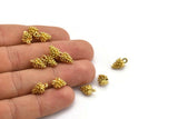 Brass Pine Cone Charm, 6 Raw Brass Pine Cone Charms (7x12mm) BS 1804