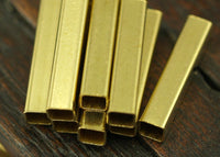 Brass Square Tube, 150 Raw Brass Tube Square Shape (20x4mm)  Brs 1402