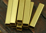 Brass Square Tube, 150 Raw Brass Tube Square Shape (20x4mm)  Brs 1402
