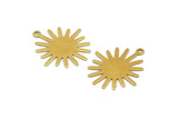 Brass Sun Charm, 50 Raw Brass Sunshine Charm Pendants With 1 Loop, Earrings (22x24mm) A1180