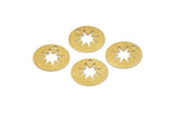Brass Star Charm, 50 Raw Brass Star Charms With 1 Hole, Findings (12x0.50mm) D1197