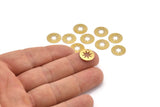 Brass Star Charm, 50 Raw Brass Star Charms With 1 Hole, Findings (12x0.50mm) D1197