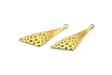 Brass Triangle Charm, 24 Raw Brass Triangle Charms With 1 Loop, Charms, Earrings (32x10x0.60mm) D1126