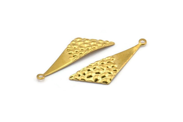 Brass Triangle Charm, 24 Raw Brass Triangle Charms With 1 Loop, Charms, Earrings (32x10x0.60mm) D1126